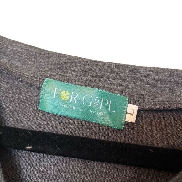 For Girls and Perfect life Girls Long Sleeve Gray Plaid Size L St. Patrick's Day - Picture 4 of 7